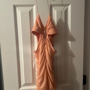 Cut Out Halter Mini Dress in Blush